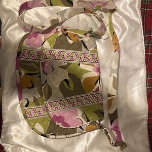 Floral Crossbody Bag with Heart Accents